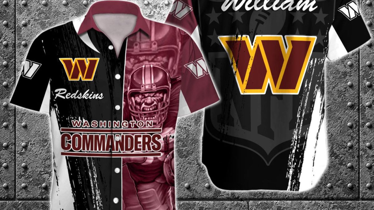 Washington Commanders 3D Hawaiian Shirt Mascot Custom Name