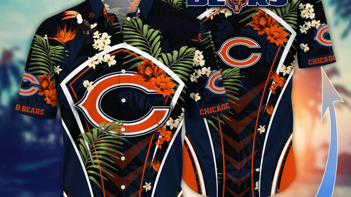 Chicago Sport Teams Hawaiian Chicago Bulls Chicago Bears Chicago Blackhawks  Tropical Hawaiian Shirt