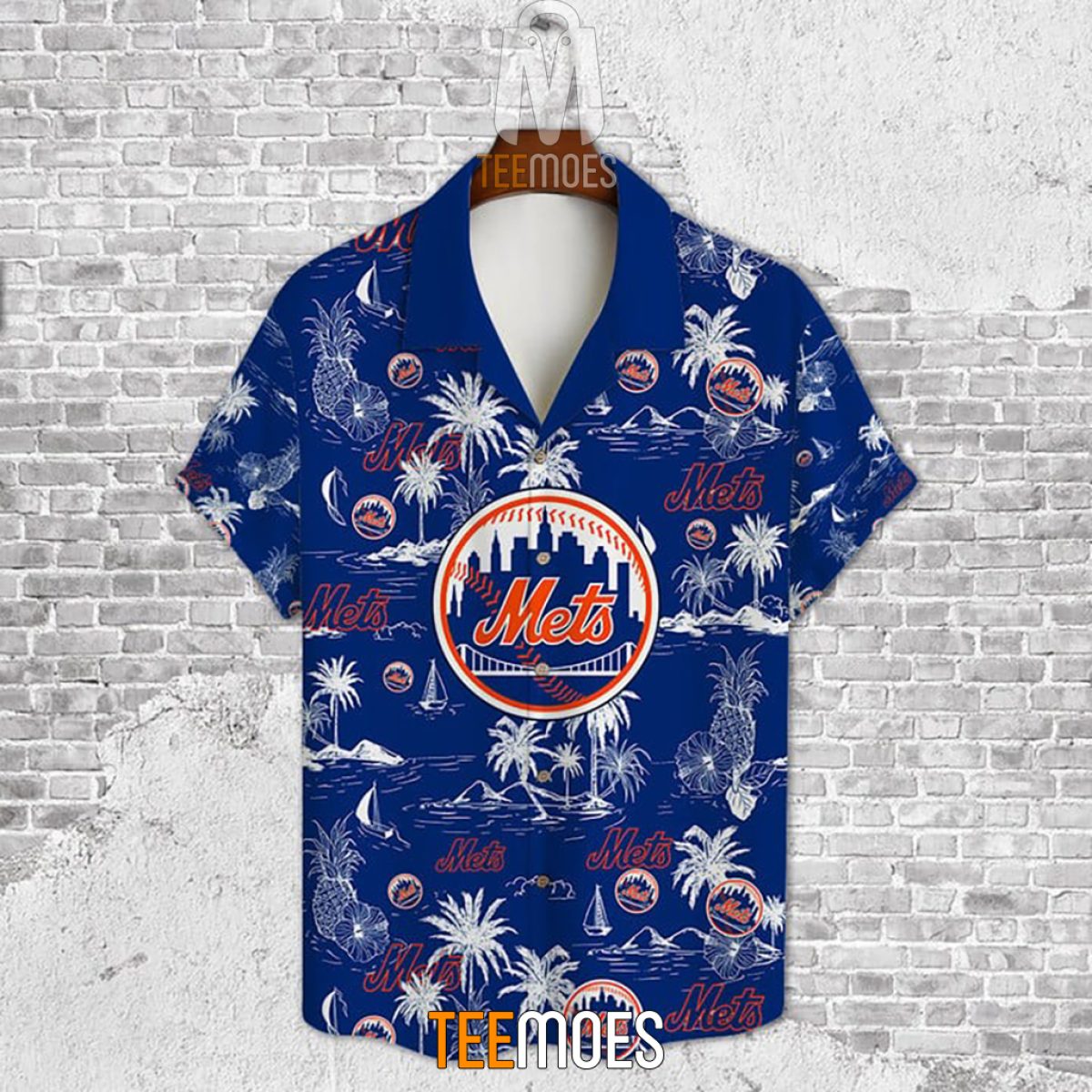 New York Mets MLB Custom Name Flower And Leaf Pattern Tropical Hawaiian  Shirt - Freedomdesign